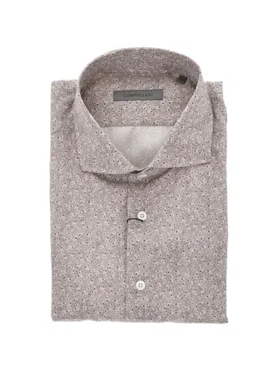 Corneliani Patterned Silk-blend Shirt In Neutral