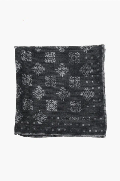 Corneliani Patterned Wool And Silk Pocket Square In Multi