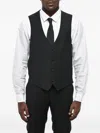 Corneliani Patterned-jacquard Button-up Waistcoat In Black