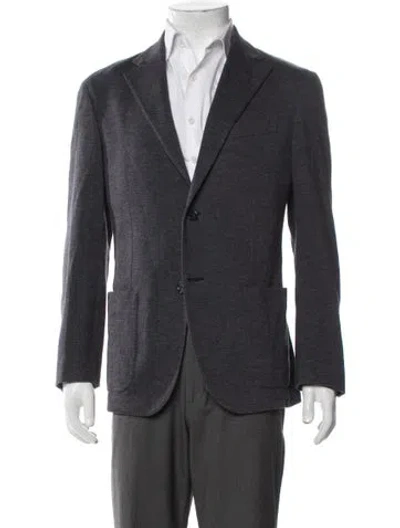 Pre-owned Corneliani Peacoat In Gray
