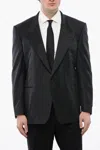 Corneliani Peak Lapel Cerimonia Reset Virgin Wool Blazer In Black