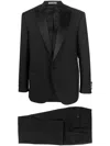 Corneliani Peak Lapel Single-breasted Virgin-wool Suit In Black
