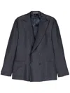 Corneliani Peak-lapels Double-breasted Blazer In Blue