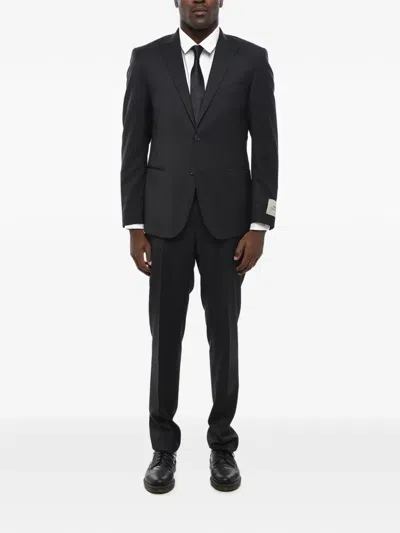 Corneliani Peak-lapel Single-breasted Suit In Black