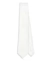 Corneliani Pearl White Solid Color Tie  In White
