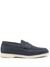 Corneliani Penny-slot Leather Loafers In Blue