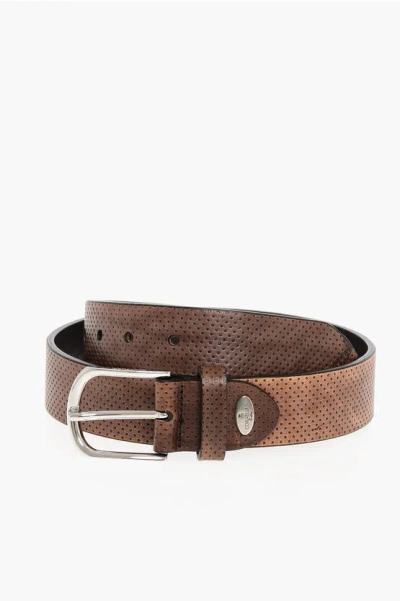 Corneliani Perforated Leather Belt 30mm Grösse 85