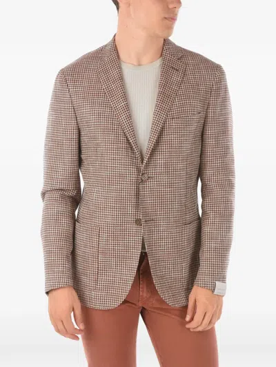 Corneliani Pied-de-poule Single-breasted Blazer In Multi