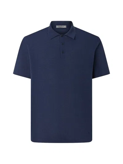 Corneliani Pima Ice Fine-knit Cotton Polo Shirt In Blue
