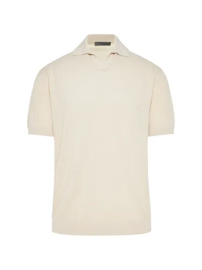 Corneliani Pima Ribbed Sweater In Neutral