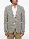 Corneliani Pin-detail Houndstooth Blazer In Gray