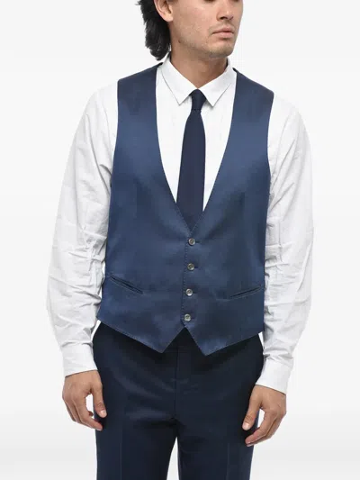 Corneliani Pinpoint Jetted-pockets Waistcoat In Animal Print