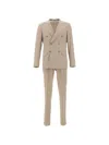 Corneliani Pinstripe Double-breasted Suit In Neutral