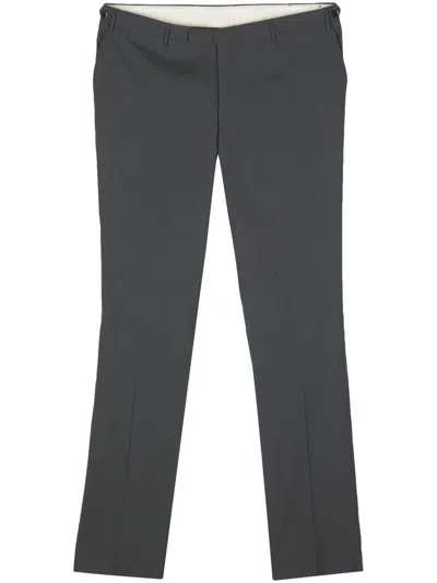 Corneliani Pinstripe-pattern Tapered Tailored Trousers In Grey