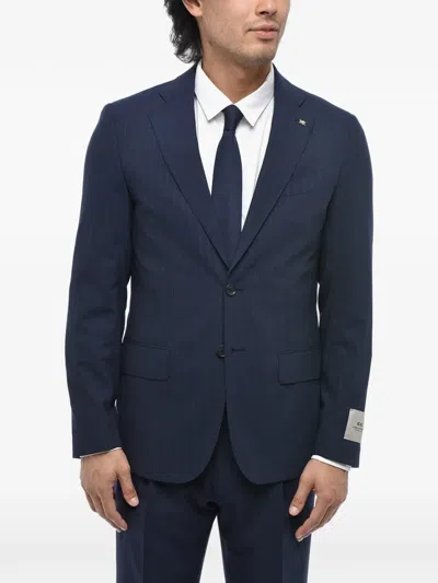 Corneliani Pinstripe Single-breasted Suit In Blue