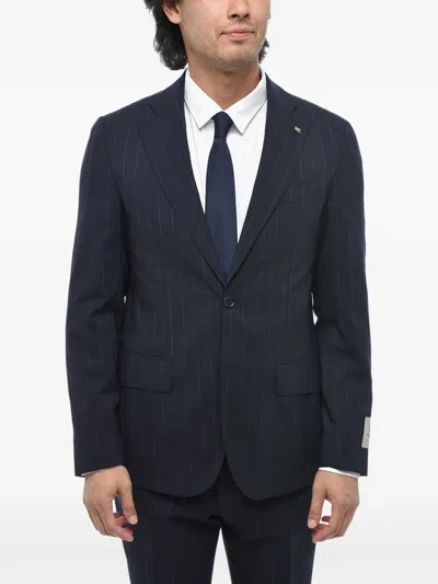 Corneliani Pinstripe Single-breasted Suit In Blue