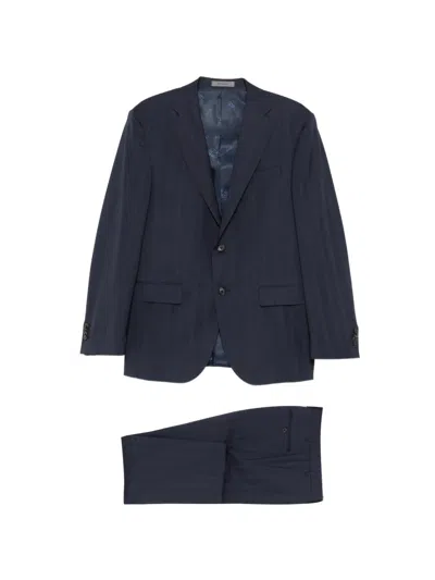 Corneliani Pinstripe Tailored Suit In Blue