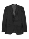 Corneliani Pinstripe Wool Suit In Black