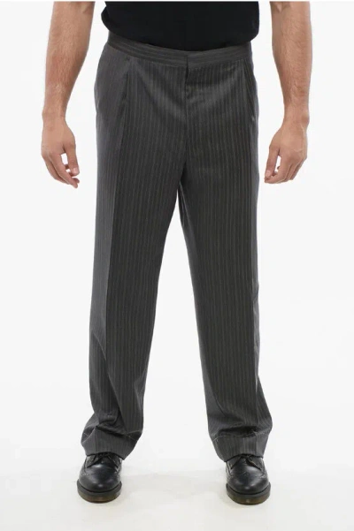 CORNELIANI PINSTRIPED MANTUA VIRGIN WOOL PANTS