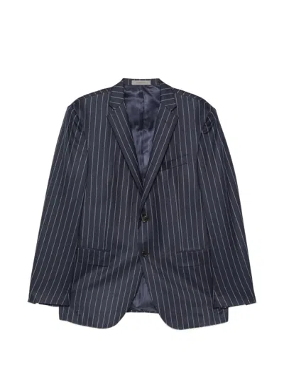 Corneliani Pinstripe-pattern Single-breasted Suit In 블루