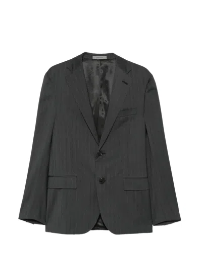 Corneliani Pinstripe-pattern Single-breasted Suit In Black