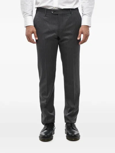 Corneliani Pinstripe-pattern Trousers In Black