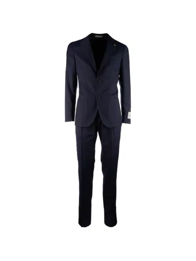 Corneliani Pinstripe-print Suit In Blue