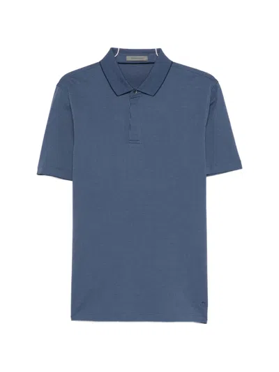 Corneliani Piqué Polo Shirt In Blue