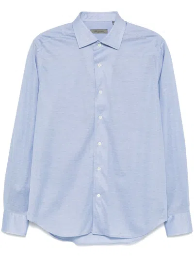 Corneliani Piqué Shirt In Blue