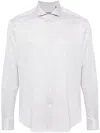 Corneliani Piqué-weave Long-sleeve Shirt In Grey