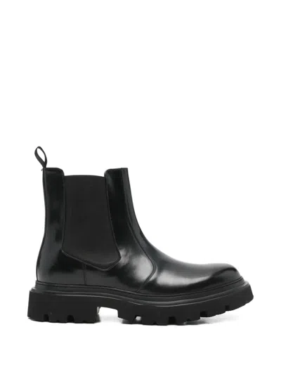 Corneliani Platform Pull-tab Chelsea Boots In Black