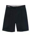 Corneliani Tailored Blue Shorts With Subtle Sheen In Black