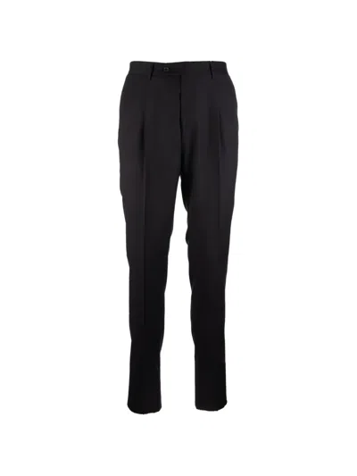 Corneliani Pleated Pressed-crease Trousers In Black