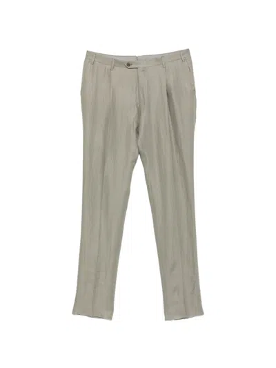 Corneliani Pleated Pressed-crease Trousers In Gray