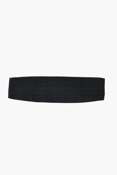 Corneliani Pleated Satin Cummerbund In Pattern