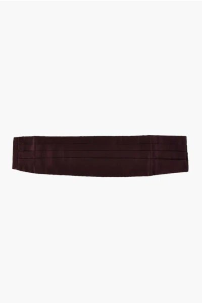 Corneliani Pleated Satin Cummerbund In Red