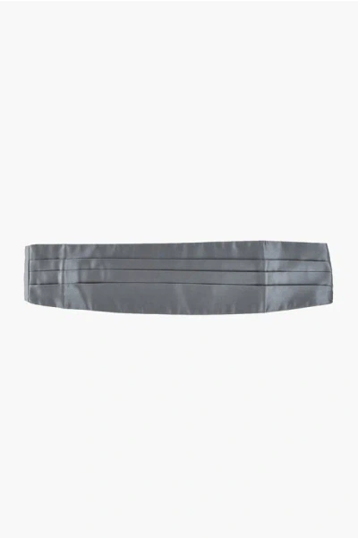 Corneliani Pleated Satin Cummerbund In Pattern
