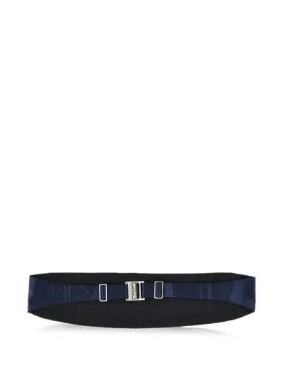 Corneliani Pleated Satin Cummerbund In Blue