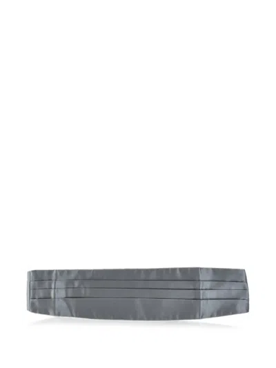 Corneliani Pleated Satin Cummerbund In Gray