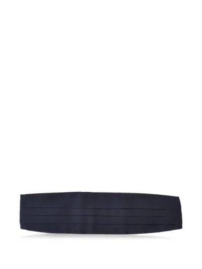 Corneliani Pleated Silk Cummerbund In Blue
