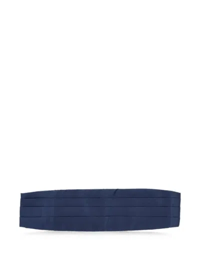 Corneliani Pleated Silk Cummerbund In Blue
