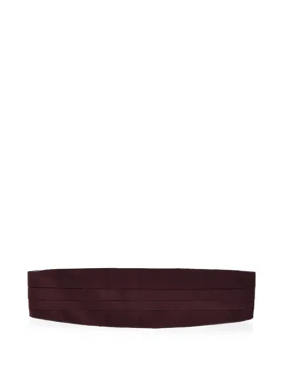 Corneliani Pleated Silk Cummerbund In Red