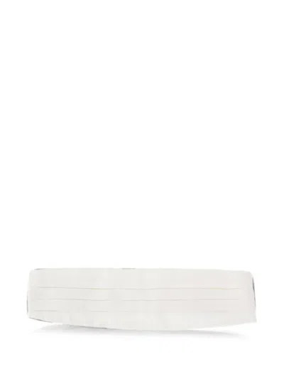 Corneliani Pleated Silk Cummerbund In White