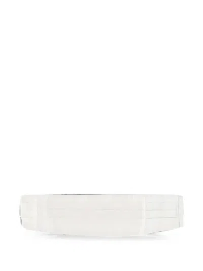 Corneliani Pleated Silk Cummerbund In White