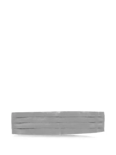 Corneliani Pleated Silk Grey Cummerbund In Gray