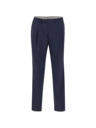 Corneliani Pleated-front Trousers In Blue