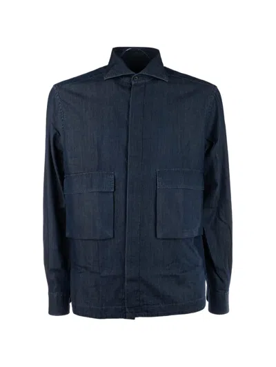 Corneliani Pocket Shirt In Blue