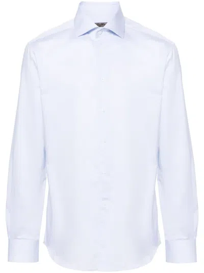 CORNELIANI POINTED-COLLAR COTTON SHIRT
