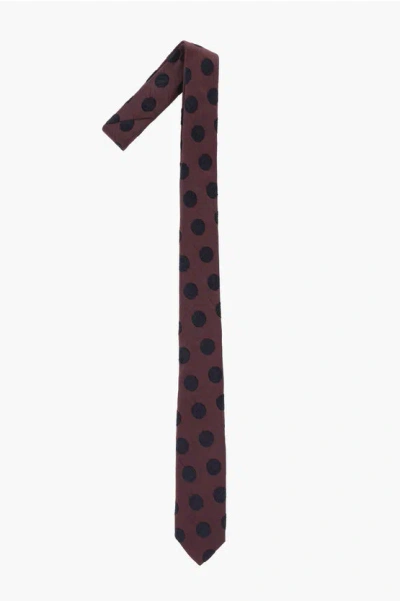 Corneliani Polka Dot Embroidered Silk Blend Tie
