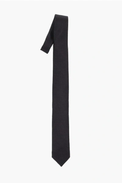 Corneliani Polka Dot Patterned Silk Satin Tie